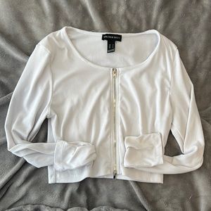 white zip up